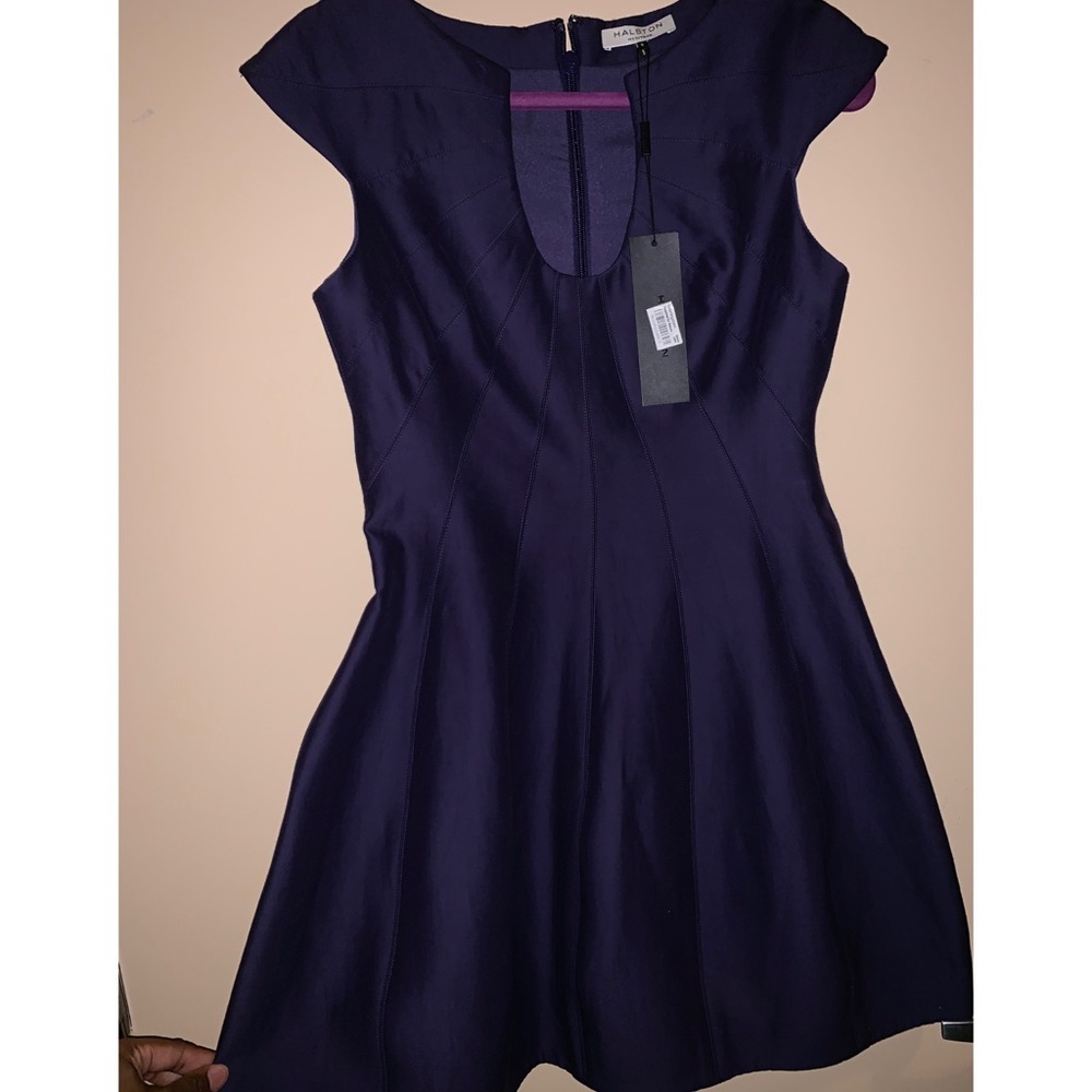 Halston Heritage (indigo blue/Violet) Faille Dress